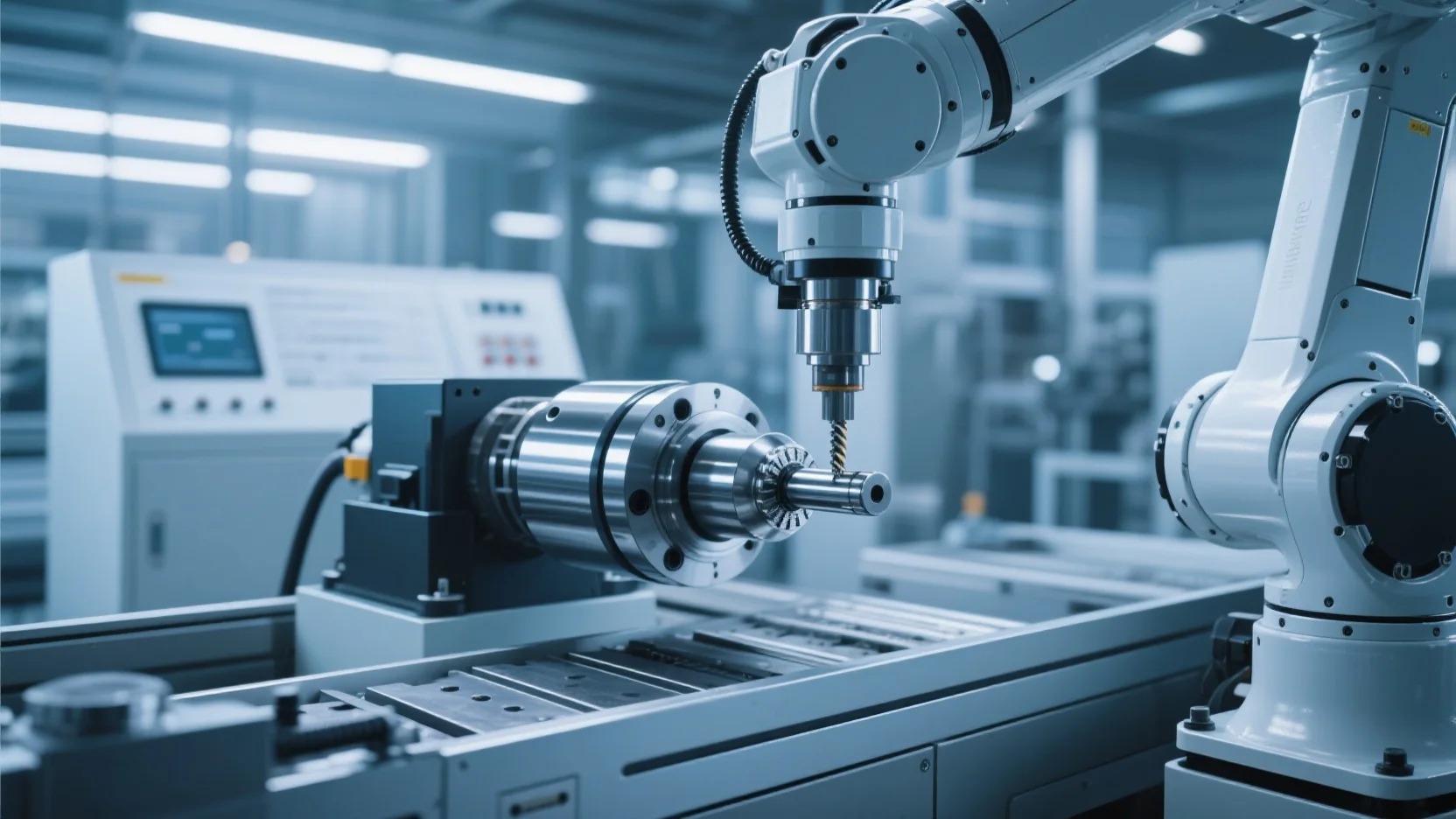 KUKA KUKA industrial robot deburring, using MSIY floating electric spindle