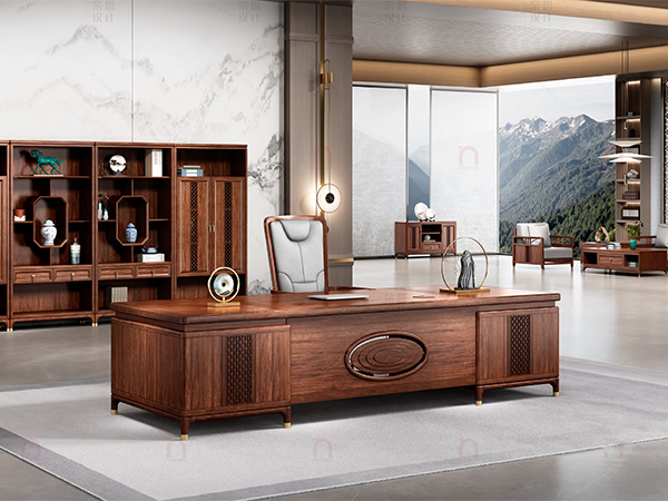 免漆实木大班台