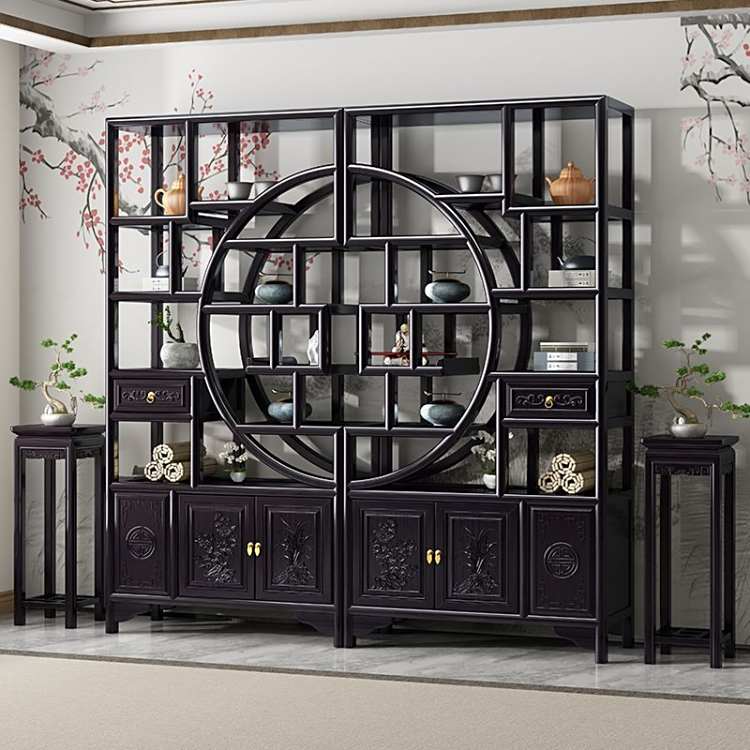 博古架实木陈列置物架