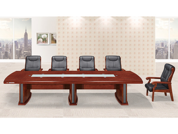 简约现代洽谈开会桌贴木皮会议台