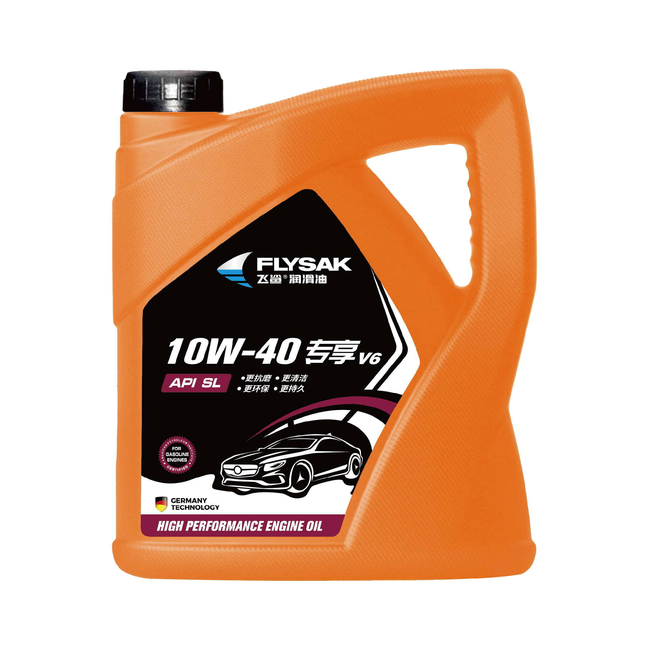 高性能汽机油v6 10w-40 sl